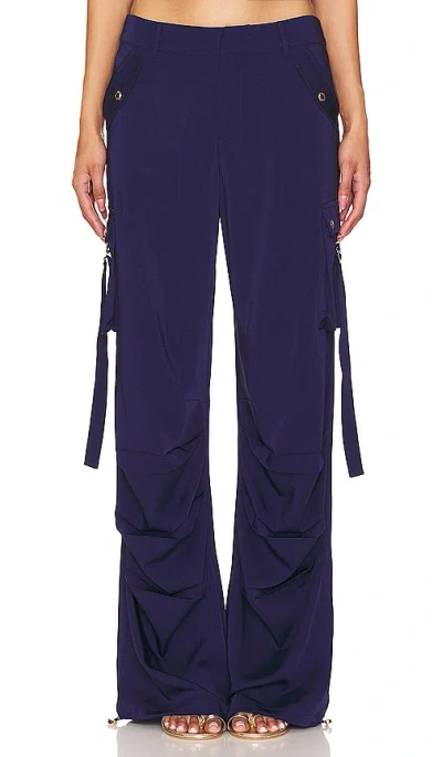 Ser.o.ya Lai Satin Cargo Pant In Navy