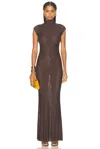 Ser.o.ya Laissa Mesh Maxi Dress In Brown
