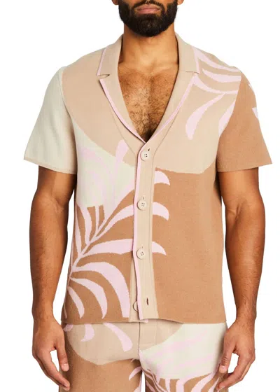 Ser.o.ya Lei Shirt In Jacquard Brown/pink In Multi