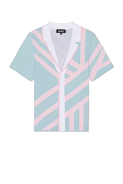 Ser.o.ya Lei Shirt In Jacquard Blue & Pink