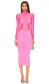 Ser.o.ya Levina Mesh Midi Dress In Malibu Pink In 马里布粉
