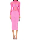 Ser.o.ya Levina Mesh Midi Dress In Malibu Pink In Pink