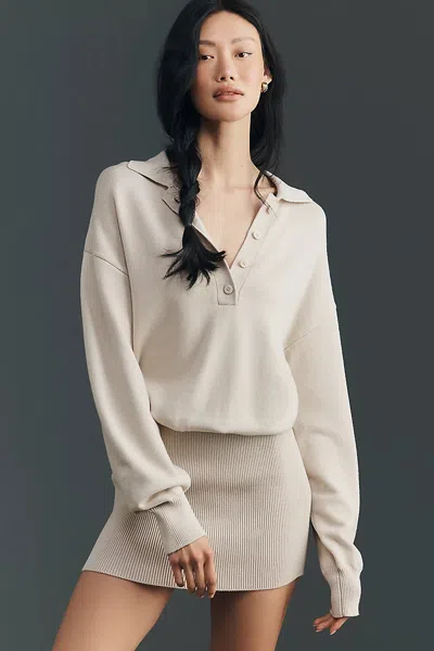 Ser.o.ya Lilly Long-sleeve Mini Dress In Neutral