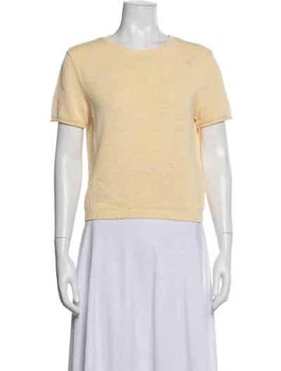 Pre-owned Ser.o.ya Linen Crew Neck T-shirt In Yellow