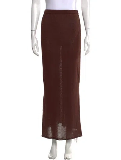 Pre-owned Ser.o.ya Linen Long Skirt In Brown