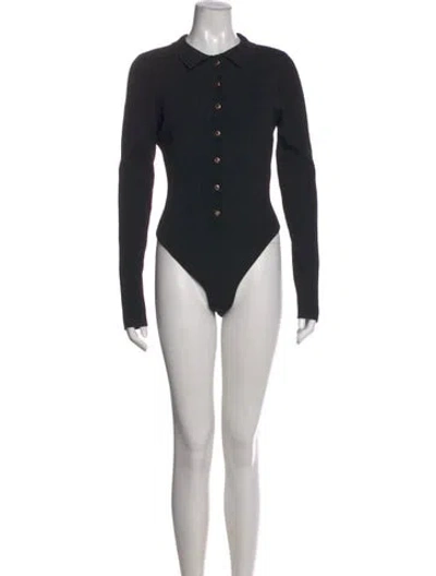 Pre-owned Ser.o.ya Long Sleeve Bodysuit W/ Tags In Black