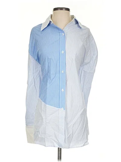 Pre-owned Ser.o.ya Long Sleeve Button Down Shirt In Blue