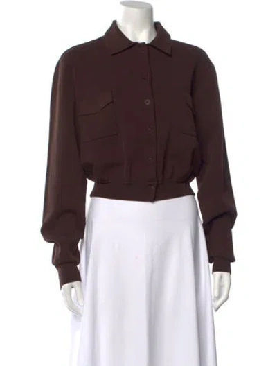 Pre-owned Ser.o.ya Long Sleeve Button-up Top In Brown