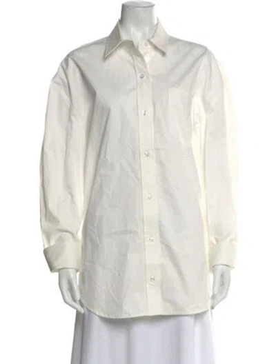 Pre-owned Ser.o.ya Long Sleeve Button-up Top In Neutral