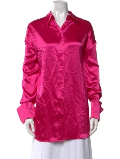 Pre-owned Ser.o.ya Long Sleeve Button-up Top W/ Tags In Pink
