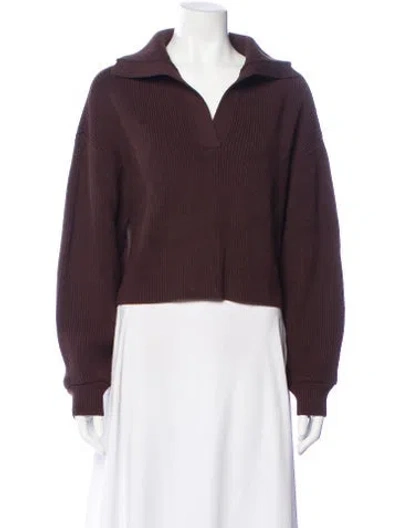 Pre-owned Ser.o.ya Long Sleeve Crop Top In Brown