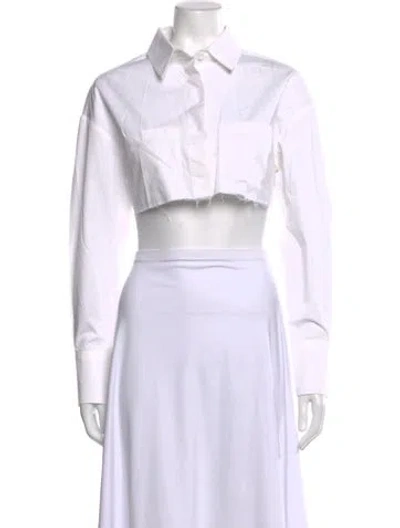 Pre-owned Ser.o.ya Long Sleeve Crop Top In White