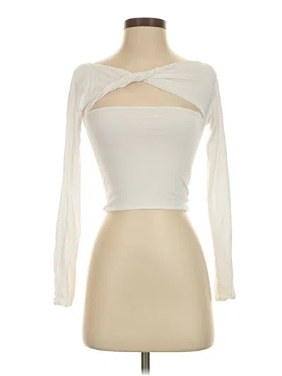Pre-owned Ser.o.ya Long Sleeve Top Ivory Strapless Neckline Tops