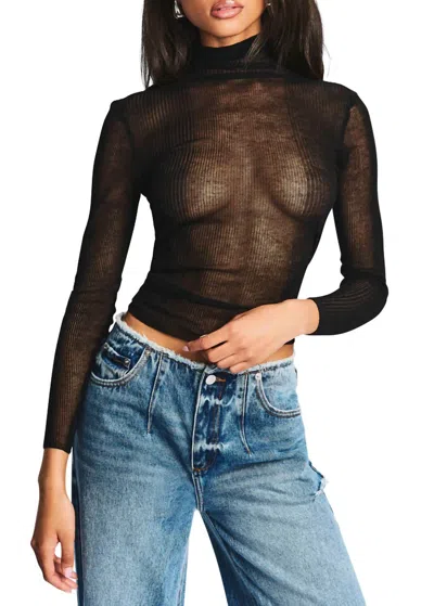 Ser.o.ya Long Sleeve Turtleneck Piper Sweater In Black