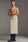 Ser.o.ya Majed Cotton Stretch Midi Skirt In Brown