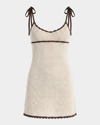 Ser.o.ya Malkie Crochet Tie-strap Mini Dress In White