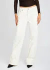 Ser.o.ya Margot Mid Rise Slouchy Boyfriend Cuffed Jeans In Off White