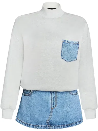 Ser.o.ya Ser. O.ya Marley Terry Denim Sweater Dress River In Grey