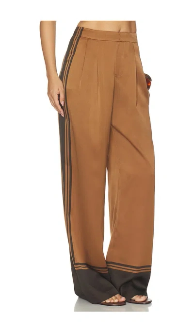 Ser.o.ya Marlowe Satin Pant In Bosun Brown Tile