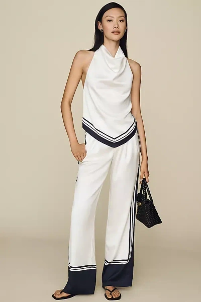 Ser.o.ya Marlowe Satin Pants In Blue