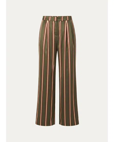 Ser.o.ya Marlowe Striped Satin Pants In Green
