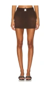 Ser.o.ya Marquise Mid Rise Mini Skirt In Vintage Brown