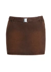 Ser.o.ya Marquise Mid Rise Mini Skirt In Vintage Brown