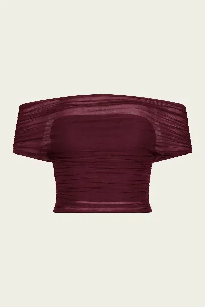 Ser.o.ya Marsh Top In Merlot In Burgundy
