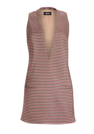 Ser.o.ya Maxine Mini A-line Dress In Camel Houndstooth