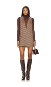 Ser.o.ya Maxine Mini Tent Dress In Camel Houndstooth