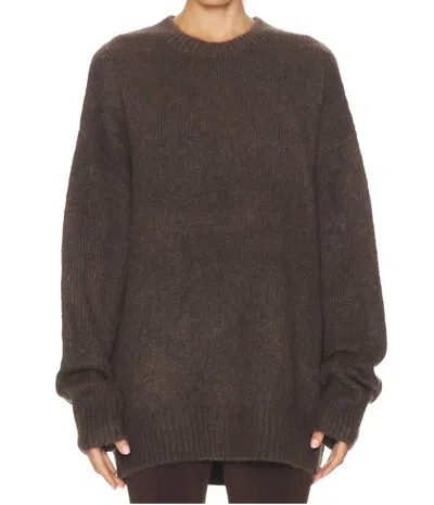Ser.o.ya May Crewneck Knit Sweater In Slate Brown In Gray