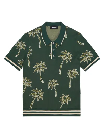 Ser.o.ya Men's Calan Polo Shirt In Palm Tree Green
