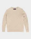 Ser.o.ya Joseph Grid Cable Sweater In Tan