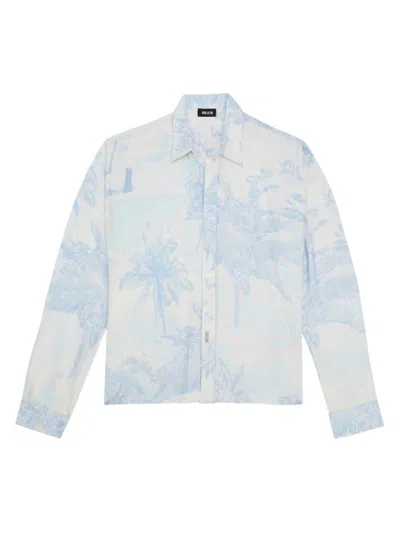 Ser.o.ya Men's Lawson Button Down Shirt In Blue Palm