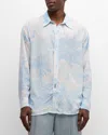 Ser.o.ya Men's Lawson Watercolor Palms Sport Shirt In Blue Palm