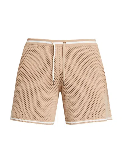 Ser.o.ya Men's Logan Crochet Shorts In Beige