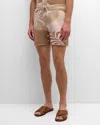 Ser.o.ya Men's Zeppelin Brushed Terry Shorts In Jacquard Brown Pink