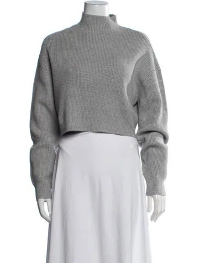 Pre-owned Ser.o.ya Merino Wool Mock Neck Sweater W/ Tags In Grey