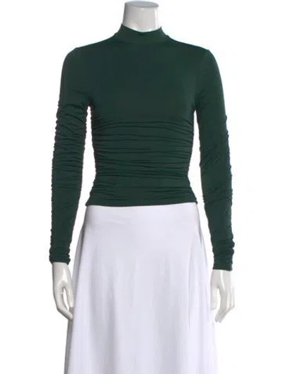 Pre-owned Ser.o.ya Merino Wool Mock Neck Top In Green