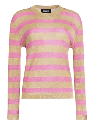Ser.o.ya Metallic Striped T-shirt