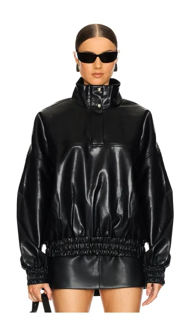 Ser.o.ya Mia Faux Leather Pullover In Black