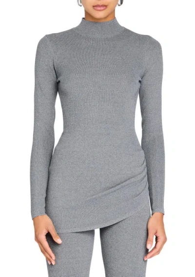 Ser.o.ya Michi Knit Top In Heathered Grey