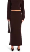 Ser.o.ya Mid Rise Knit Skirt In Java In Brown