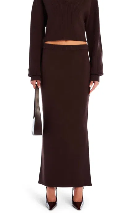 Ser.o.ya Mid Rise Knit Skirt In Java In Brown