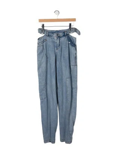 Pre-owned Ser.o.ya Mid-rise Straight Leg Jeans In Blue