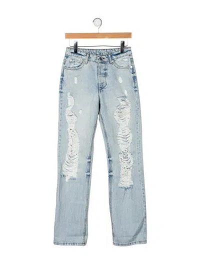 Pre-owned Ser.o.ya Mid-rise Straight Leg Jeans In Blue