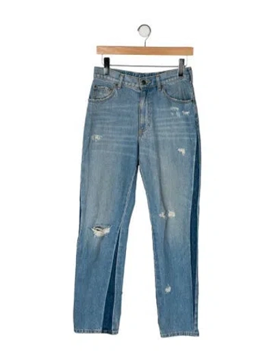 Pre-owned Ser.o.ya Mid-rise Straight Leg Jeans In Blue