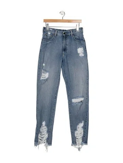 Pre-owned Ser.o.ya Mid-rise Straight Leg Jeans In Blue