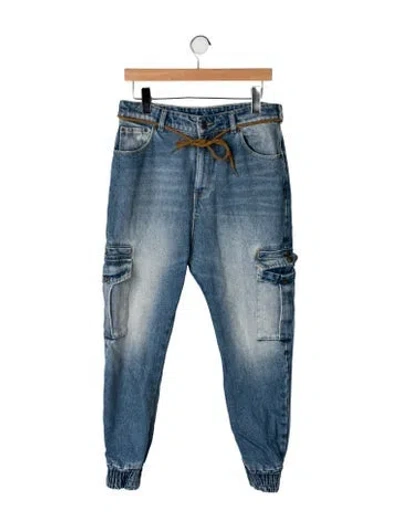 Pre-owned Ser.o.ya Mid-rise Straight Leg Jeans In Blue