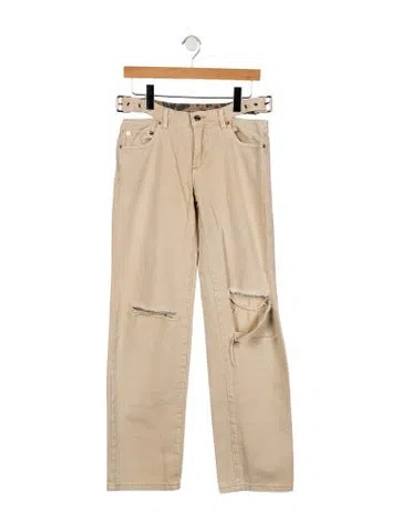 Pre-owned Ser.o.ya Mid-rise Straight Leg Jeans In Neutral